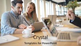  Presentation with team work - PPT layouts featuring mixed sales team preparing pitch background and a coral colored foreground