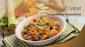  Presentation with apricot - Amazing PPT theme having mixed-spelt-salad-with-mixed backdrop and a coral colored foreground