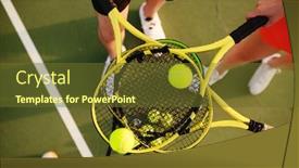  Presentation with tennis - Amazing presentation theme having mixed-tennis-players-with-rackets backdrop and a tawny brown colored foreground