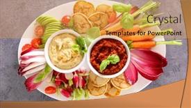  Presentation with sauce - Slides consisting of mixed-vegetable-and-dipping-sauce background and a  colored foreground