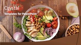  Presentation with chickpea - Colorful presentation theme enhanced with mixed-vegetable-salad-with-avocado backdrop and a tawny brown colored foreground