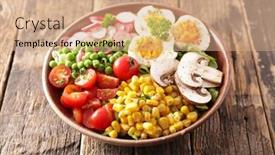  Presentation with corn - Cool new slide deck with mixed-vegetable-salad-with-radish backdrop and a coral colored foreground