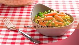  Presentation with bowl - Audience pleasing PPT layouts consisting of mixed vegetables in bowl backdrop and a gold colored foreground