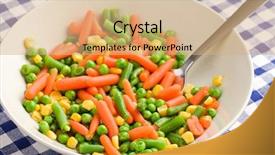  Presentation with frozen - Theme with mixed vegetables on plate background and a coral colored foreground