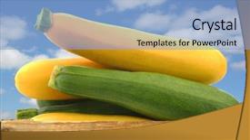  Presentation with yellow green - Colorful presentation design enhanced with mixed yellow and green zucchini' backdrop and a light blue colored foreground