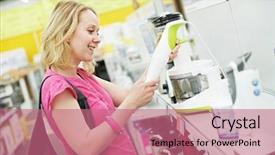  Presentation with kitchen appliance - Beautiful theme featuring mixer blender in home appliance backdrop and a coral colored foreground