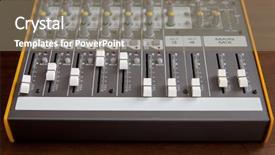  Presentation with sound - Slides with mixer equalizer board faders sliders background and a gray colored foreground