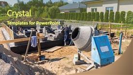  Presentation with house foundation - Cool new presentation theme with mixer for building house foundation backdrop and a tawny brown colored foreground