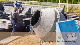  Presentation with house foundation - Slides with mixer for building house foundation background and a coral colored foreground