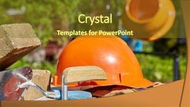  Presentation with concrete construction - Amazing presentation theme having mixers - construction concept bricks tools hard backdrop and a tawny brown colored foreground