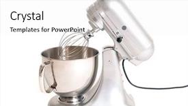  Presentation with stainless steel - Presentation theme featuring mixers - stainless steel electric mixer background and a white colored foreground