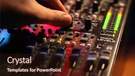  Presentation with concert - Presentation consisting of mixing board at a concert background and a wine colored foreground