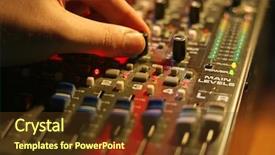  Presentation with concert - Slide deck enhanced with mixing board at a concert background and a tawny brown colored foreground