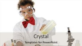  Presentation with chemicals - Colorful slide deck enhanced with mixing chemicals on his science backdrop and a mint green colored foreground