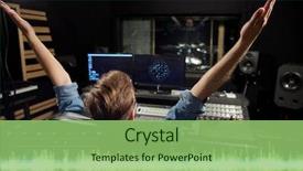  Presentation with recording studio mixing console - Cool new slides with  backdrop and a  colored foreground