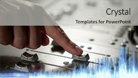  Presentation with recording studio mixing console - Beautiful slide set featuring music technology and equipment concept backdrop and a  colored foreground