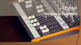  Presentation with audio mixing - Slide deck featuring mixing equalizer equipment board sliders background and a gray colored foreground