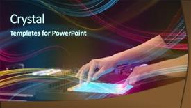  Presentation with colorful music - Amazing presentation theme having controllers - hand mixing music on midi backdrop and a navy blue colored foreground