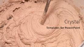  Presentation with home renovation - Presentation featuring mixing-of-a-plaster-solution background and a coral colored foreground