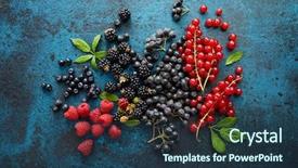  Presentation with berries - Amazing PPT layouts having summer berry fruits selection - assorted fresh berries with leaves backdrop and a ocean colored foreground