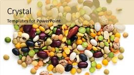  Presentation with peas - Presentation with mixture of dry beans background and a yellow colored foreground