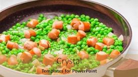  Presentation with frying - PPT theme featuring mixture-of-green-peas background and a yellow colored foreground