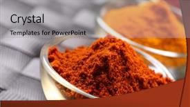  Presentation with chilli - PPT layouts having mixture of spices turmeric chilli and cayenne powder background and a light gray colored foreground