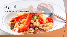  Presentation with red chilli - Presentation theme featuring mixture-of-yellow-peas background and a sky blue colored foreground