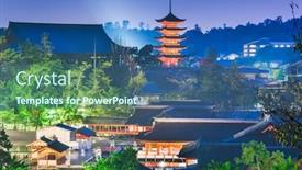  Presentation with hiroshima - Presentation consisting of miyajima-hiroshima-japan-at-itsukushima background and a ocean colored foreground