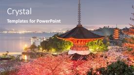  Presentation with hiroshima - Colorful PPT layouts enhanced with miyajima-island-hiroshima-japan backdrop and a gray colored foreground