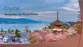  Presentation with hiroshima - Colorful presentation design enhanced with miyajima-island-hiroshima-japan backdrop and a light blue colored foreground