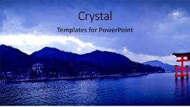  Presentation with travel japan - Slides enhanced with miyajima near hiroshima - japan background and a light blue colored foreground