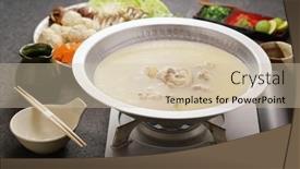  Presentation with japanese - PPT layouts featuring mizutaki-japanese-chicken-hot-pot background and a soft green colored foreground