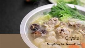 Presentation with japanese - PPT theme consisting of mizutaki-japanese-chicken-hot-pot background and a coral colored foreground