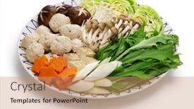  Presentation with japanese - PPT layouts consisting of mizutaki-japanese-chicken-hot-pot background and a coral colored foreground