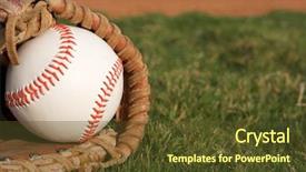  Presentation with mlb baseball - Cool new presentation theme with mlb - baseball in a glove backdrop and a tawny brown colored foreground