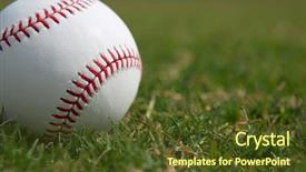  Presentation with baseball - Colorful slide deck enhanced with mlb - new baseball close up backdrop and a tawny brown colored foreground