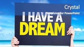  Presentation with dream - Colorful presentation theme enhanced with mlk - i have a dream card backdrop and a teal colored foreground