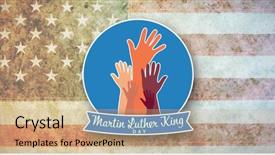  Presentation with king - Beautiful presentation theme featuring mlk - martin luther king day backdrop and a coral colored foreground