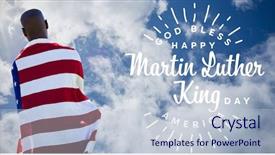  Presentation with american flag - Theme with mlk - rear view of man wearing background and a lemonade colored foreground