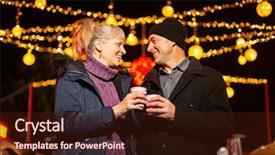  Presentation with croatia zagreb - Theme consisting of mlled wine at christmas market background and a wine colored foreground