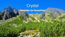  Presentation with lanscape - Colorful presentation design enhanced with mlynicka-valley-in-vysoke-tatry backdrop and a cobalt blue colored foreground