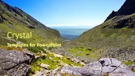  Presentation with mountain - Slide set having mlynicka-valley-in-vysoke-tatry background and a tawny brown colored foreground