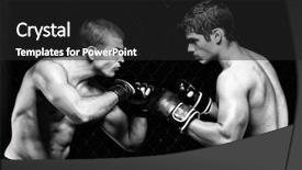  Presentation with mma - Cool new presentation theme with greyscale - mma - mixed martial artists backdrop and a dark gray colored foreground