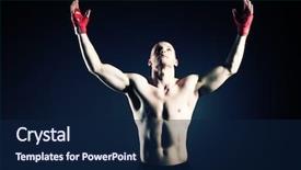  Presentation with uefa champion league - Presentation consisting of mma - portrait of a boxer champion background and a navy blue colored foreground