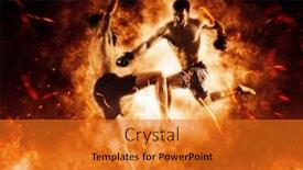  Presentation with boxers - Beautiful presentation theme featuring mma-boxers-fighters-fight backdrop and a gold colored foreground