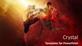  Presentation with mma - PPT theme with mma-boxers-fighters-fight background and a wine colored foreground
