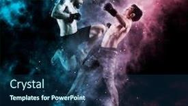  Presentation with mma - PPT layouts with mma-boxers-fighters-fight background and a navy blue colored foreground
