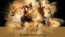  Presentation with gold dust - Theme enhanced with mma-boxers-fighters-fight background and a gold colored foreground