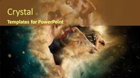  Presentation with gold dust - Cool new PPT theme with mma-boxers-fighters-fight backdrop and a tawny brown colored foreground